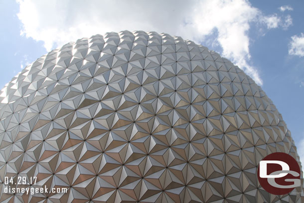Arrived at Epcot at 2:13pm for a 13 minute travel time from Sunset Blvd to Future World.