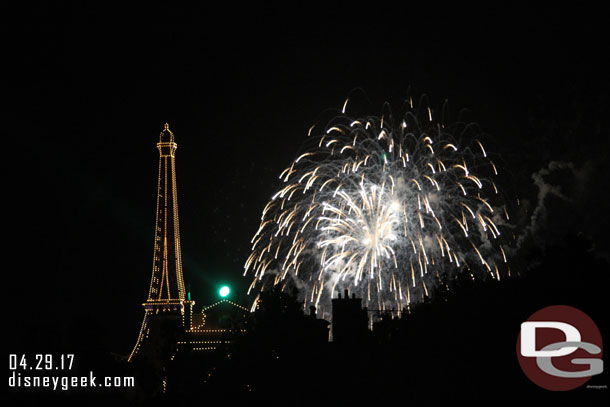 More fireworks from the Studios with France lit up from Illuminations.