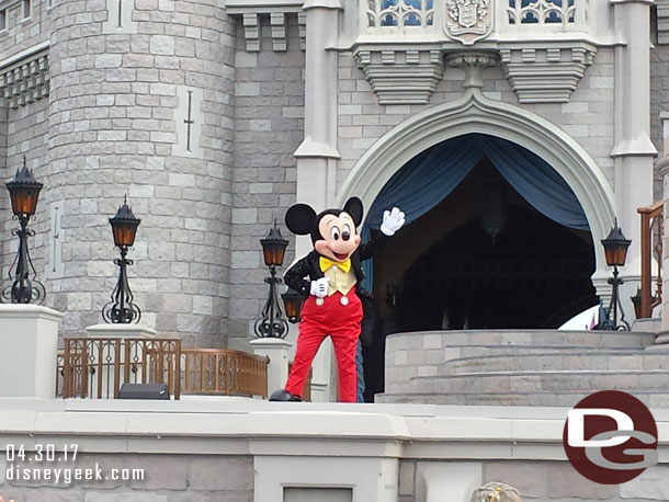Mickey greets everyone.