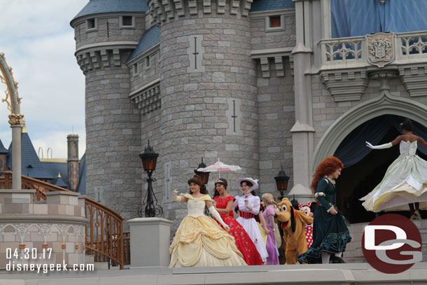 Several princesses and other characters are introduced and welcome everyone.
