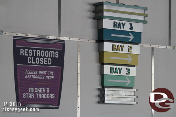 The restrooms are closed for renovation.