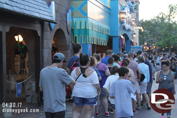 Next up FastPass+ for Peter Pan.  The return line was backed up.  Took just shy of 15 minutes to board.