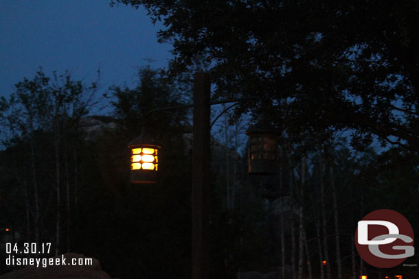 A light (on the right) was out near the Mine Train. 