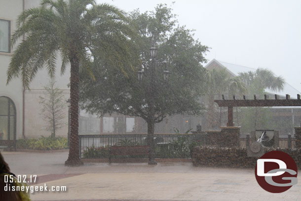 So as the rain came down we stayed there and watched a couple groups run in the rain.