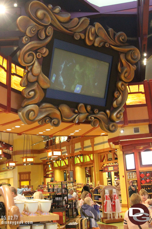 Stopped by World of Disney.  This large screen was barely visible.