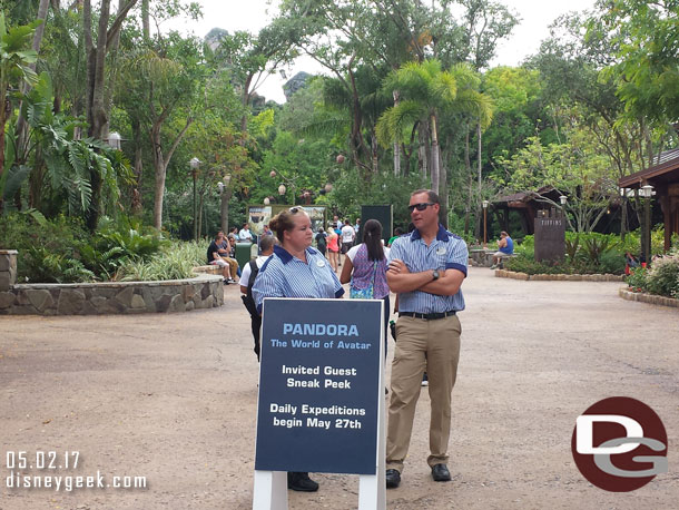 More Cast Member previews.. a sign today and cast members out near the main walkway to tell you that you cannot get in.