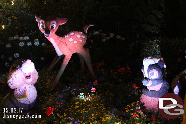 Bambi, Thumper and Flower after dark in Canada