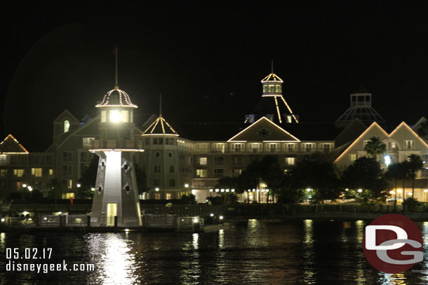 Across the lake the Yacht Club Resort