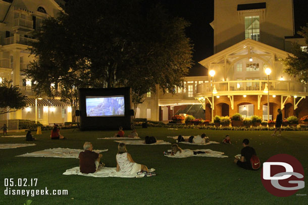 A movie on the Village Green this evening.