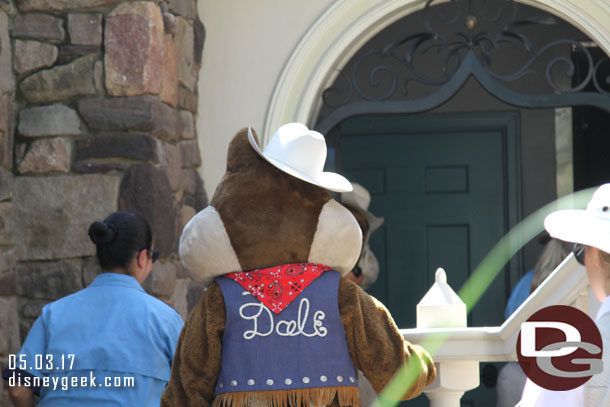 Chip and Dale heading off stage.