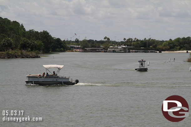 This pontoon boat decided to go in front of us (and promptly got yelled at by lake patrol).