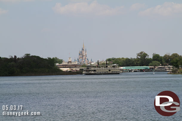 Looking back at the Magic Kingdom before disembarking.