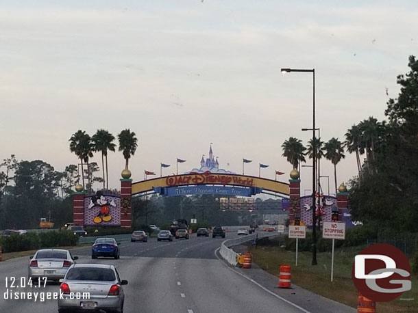 7:30am arriving at Walt Disney World.