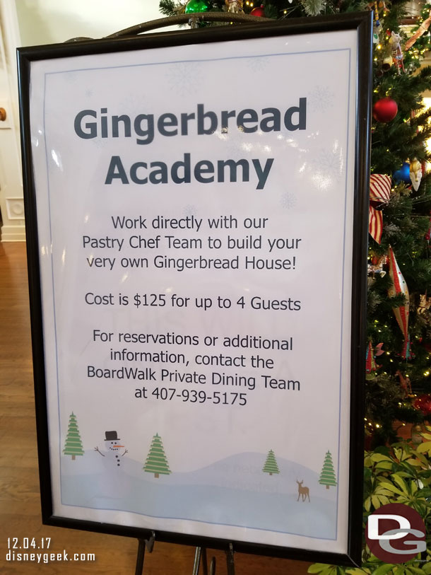 You can sign up to make your own gingerbread house.