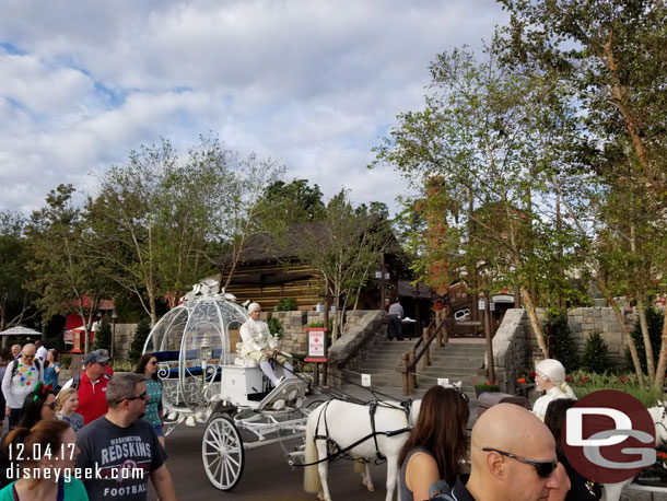 The wedding party was still in Canada taking pictures and had not come down to the coach yet.