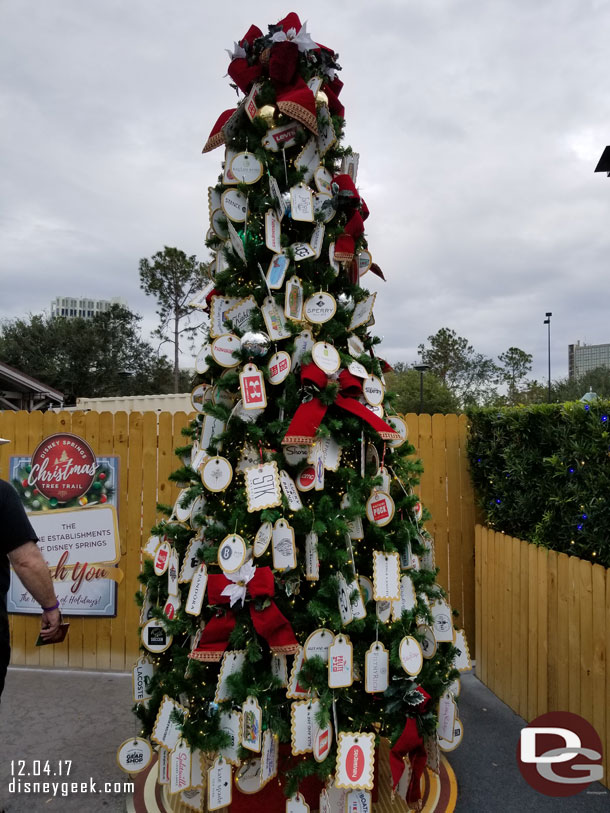 A tree representing all the merchants of Disney Springs.