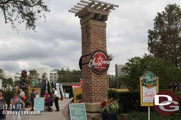 Walking to Disney Springs, I will visit the Christmas trees after lunch.
