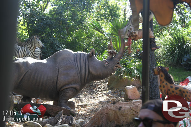 The rhino is back in the Lost Safari scene.