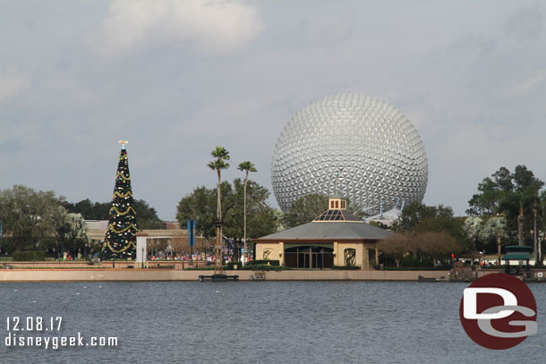 Spaceship Earth and the Christmas tree.