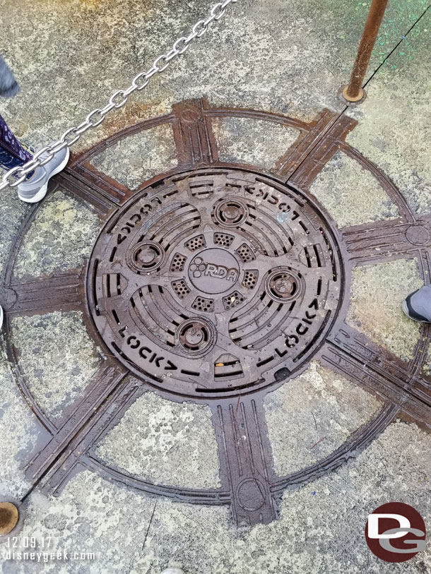 Most of the manhole and other covers were themed to the area.