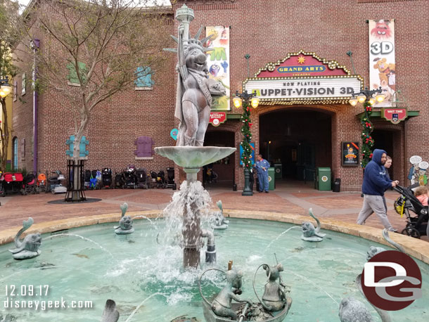 The Muppet Fountain is back and not blocked anymore.