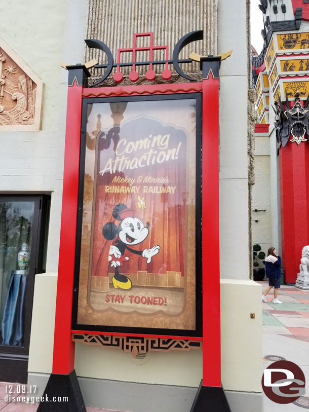 Posters for the new Mickey Mouse attraction coming at some point in the future. 