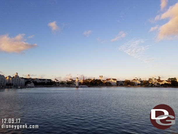 A wider look across the lake as the sun was setting this evening.