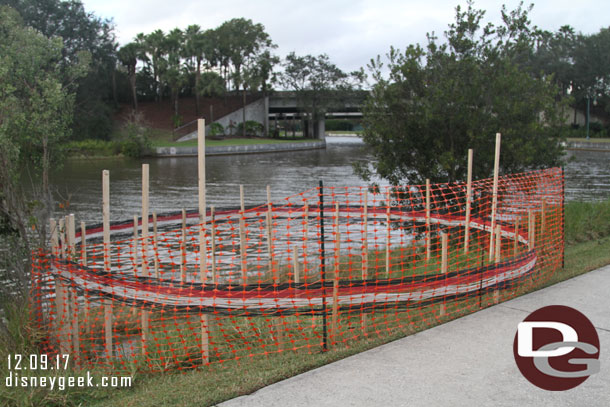 This appears to be where one of the towers for the Skyliner will be going.