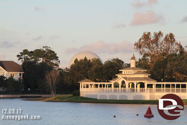 Spaceship Earth in the distance.