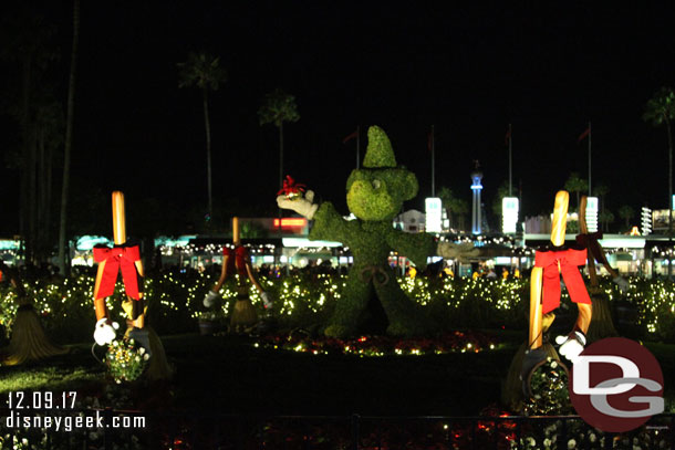 Mickey Topiary out front of the park.