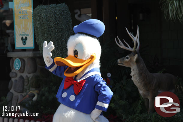 Donald greeting near the former One of a Kind shop