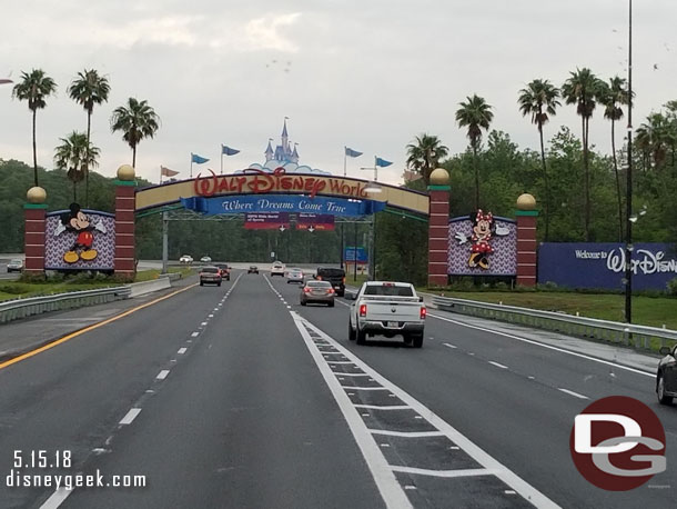 Arriving at Walt Disney World, 7:17am