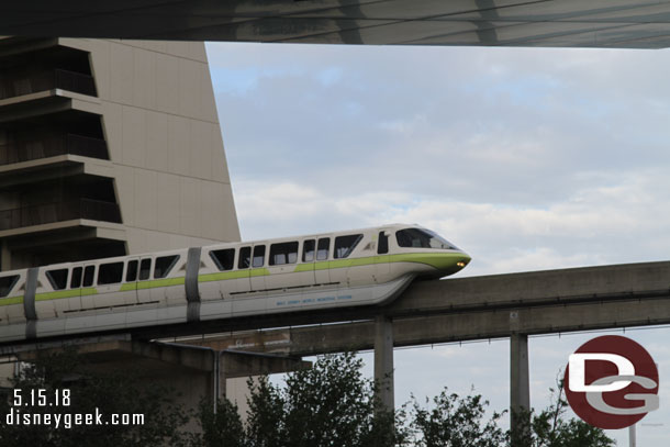 We set off for the Magic Kingdom just after 8am.  As we started walking a Monorail passed overhead.