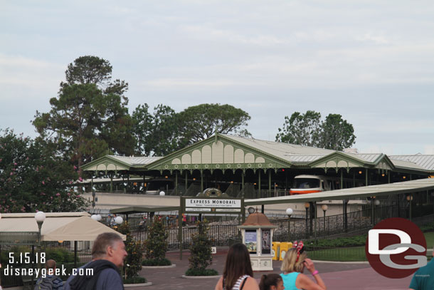 Arriving at the Magic Kingdom.  We needed to stop by guest relations and activate annual passes for some of the group before heading into the park.