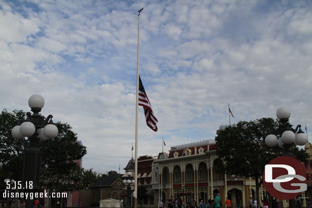 The Flag was at half mast today for Peace Officers Memorial Day.