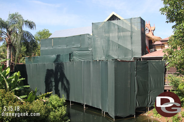 The work from the bridge to Liberty Square.  Rumor is this will be a new Club 33.