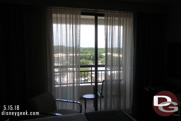 A balcony outside the bedroom.