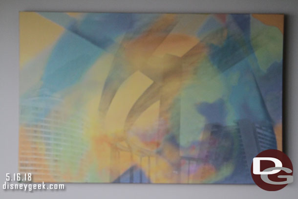 A closer look at the artwork over the couch.  Interesting no monorails on the beam.