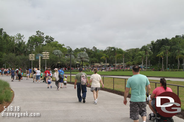 48 minutes after arriving at the bus stop arriving at Animal Kingdom.