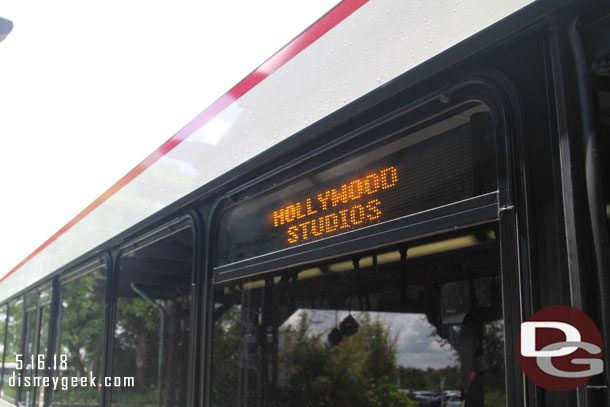 2:31pm our bus to Disney's Hollywood Studios arrives.
