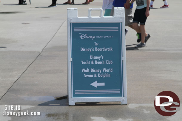 Signs to a temporary bus route for the hotels normally on the friendship route.