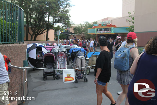 Due to the construction and to ease congestion stroller parking for Toy Story was across from the Little Mermaid theater.