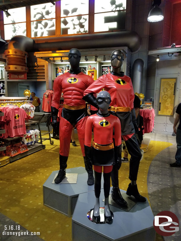 Took shelter in Mousegear and noticed a large Incredibles section here too.