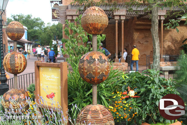 As part of the Flower and Garden Festival you can go on a quest to find Spike the bee throughout the.  I found him in Morocco.