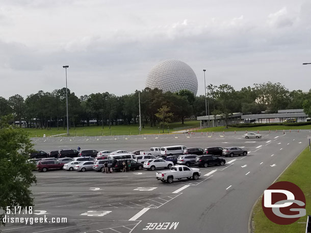 Spaceship Earth across the parking lot.