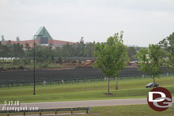 Arriving in the Epcot area.  Tree clearing underway on the far side of the solar farm.