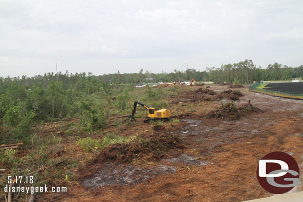 The clearing continues along the monorail path