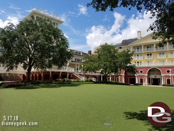 Arriving at Disney's Boardwalk Resort (15 min from the boat sign if you were curious)