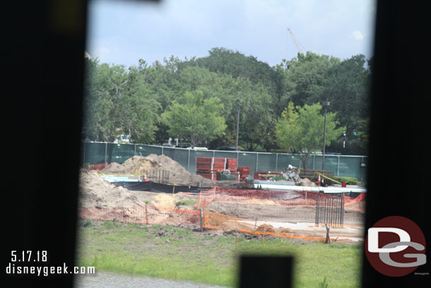 Construction on the Skyliner turn in front of the Boardwalk along Buena Vista Drive