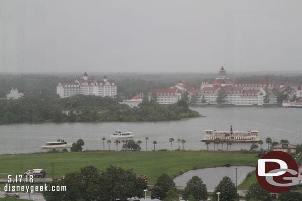 Back at Bay Lake Tower at 3:23pm and the rain was really coming down.